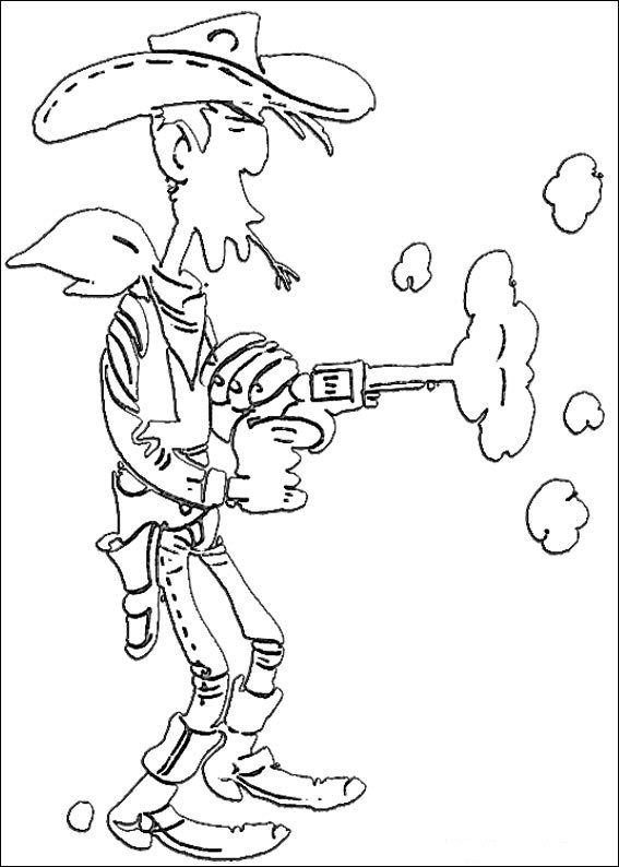 Plansa de colorat cu Lucky Luke 34 28